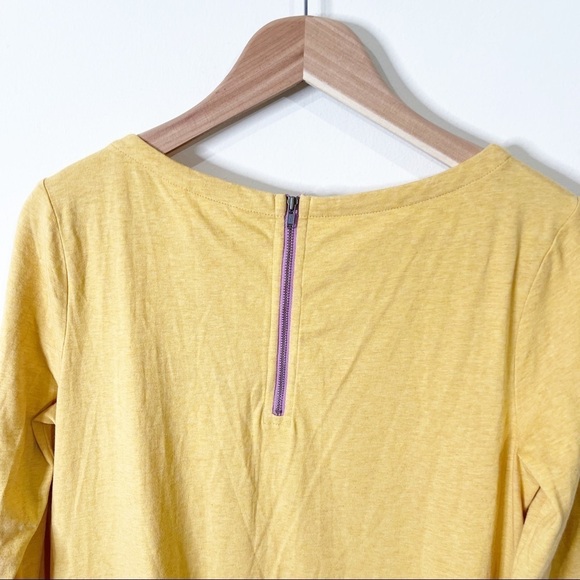 Matilda Jane Ruffle Goldenrod & Blue Abstract Weekend Vibes Top Medium NWT - Picture 6 of 9